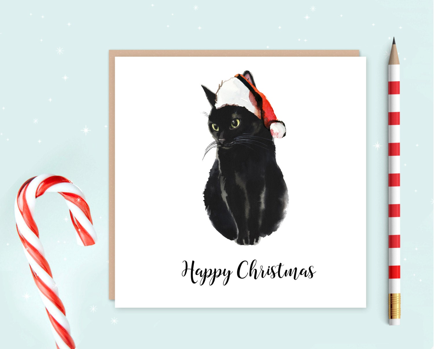Merry christmas black clearance cat