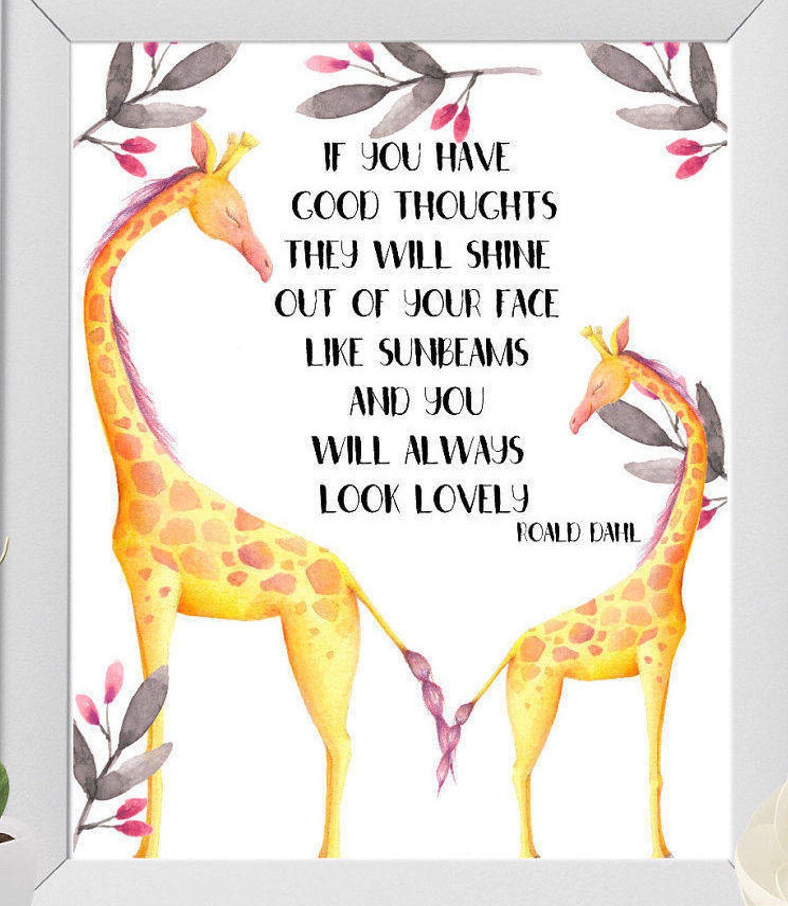 Roald Dahl Giraffe Art Print Christening Gift Giraffe | Etsy UK