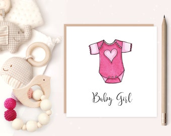 Baby Girl Card - new baby card - new baby - personalised card - congratulations new baby - new baby girl card - new baby girl