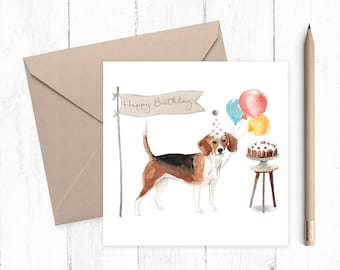 Beagle Birthday Card - Beagle card - card for dog lover - Beagle