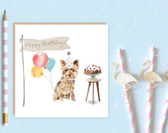 Yorkshire Terrier Birthday Card