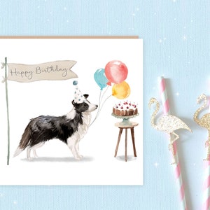 Border Collie Birthday Card