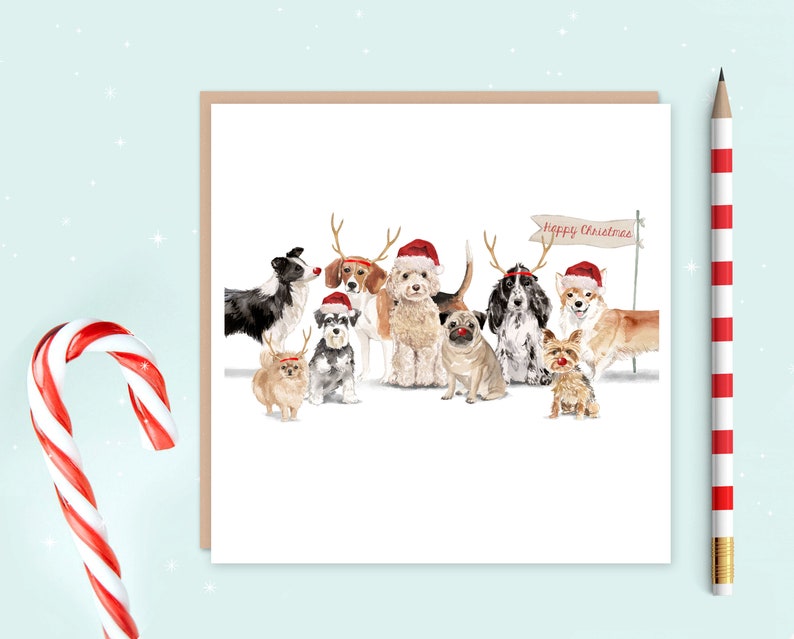 Dog Christmas Card Christmas Gift for Dog Lovers Etsy