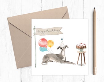 Italian Greyhound Birthday Card