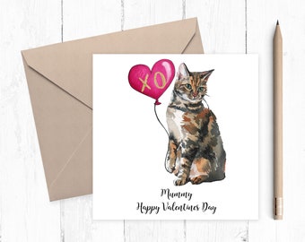 SAMPLE SALE - Tabby Cat Valentine Card - cat valentine card - tabby cat card