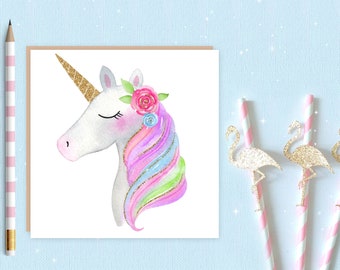 SAMPLE SALE - Unicorn Greeting Card - unicorn birthday card - unicorn blank greeting card - unicorn - ideal card for unicorn lovers