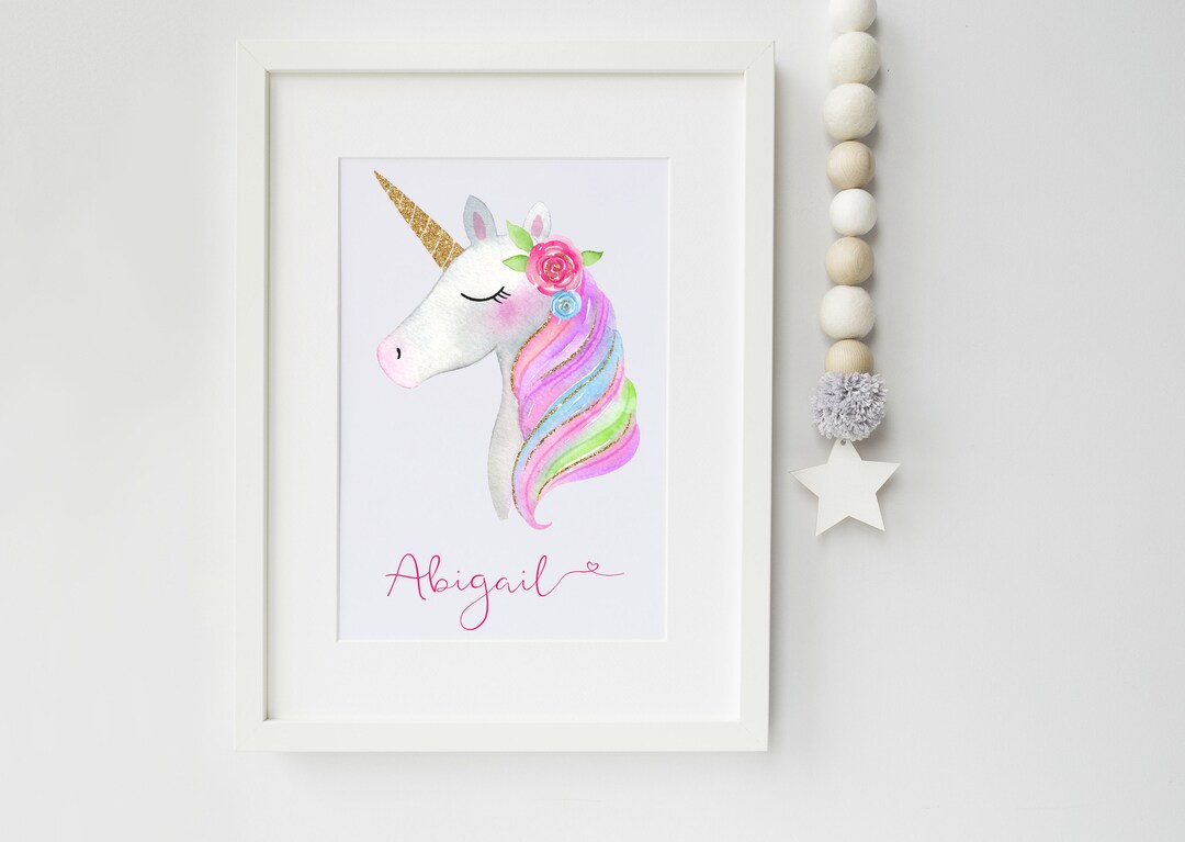 Unicorn Print Personalised Unicorn Print New Baby Print - Etsy