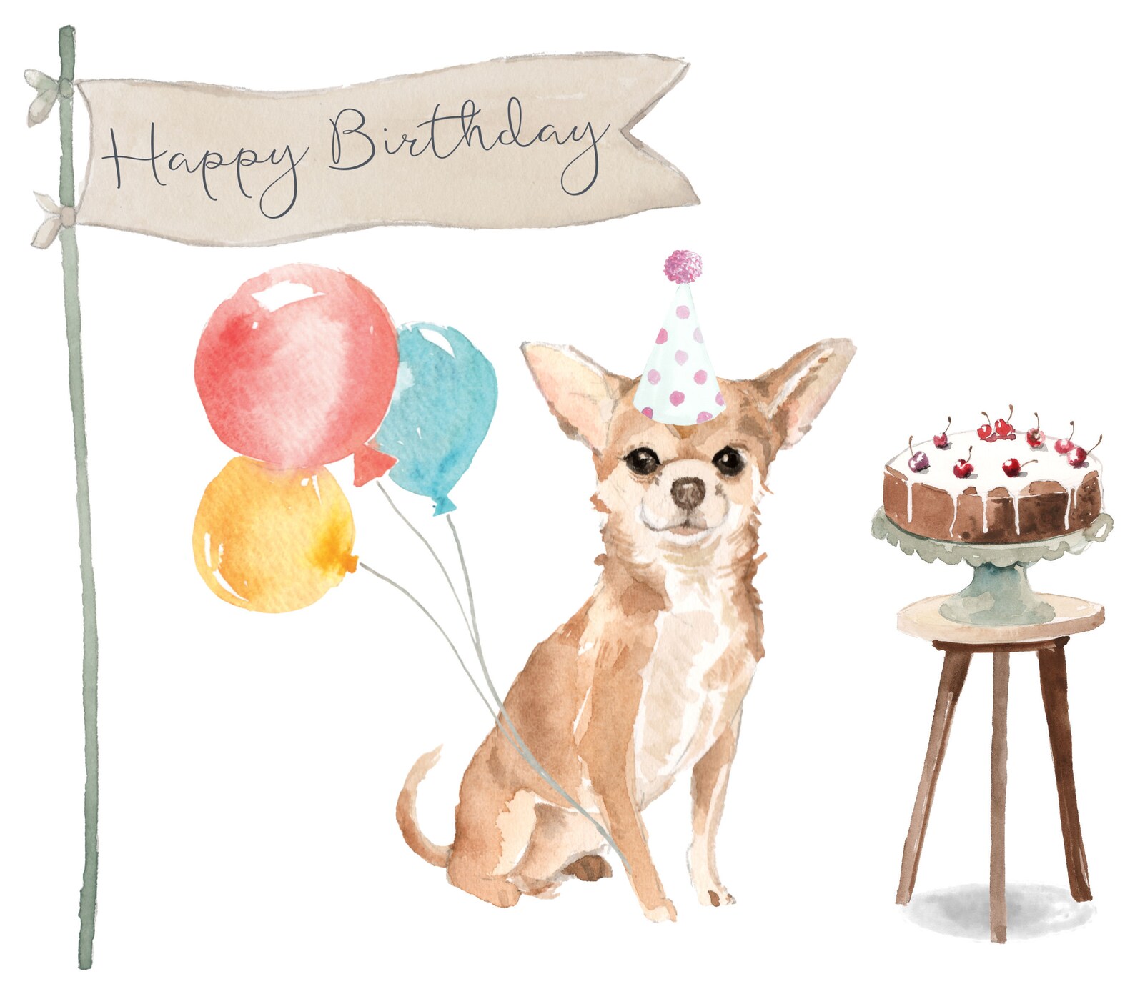 Chihuahua Birthday Card Chihuahua Card Chihuahua | Etsy