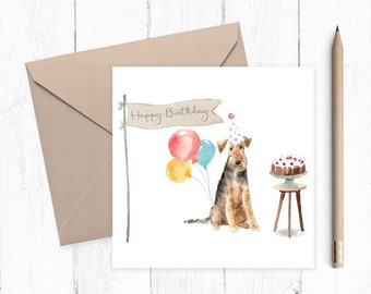 Welsh Terrier Birthday Card