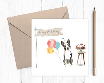 Boston Terrier Birthday Card