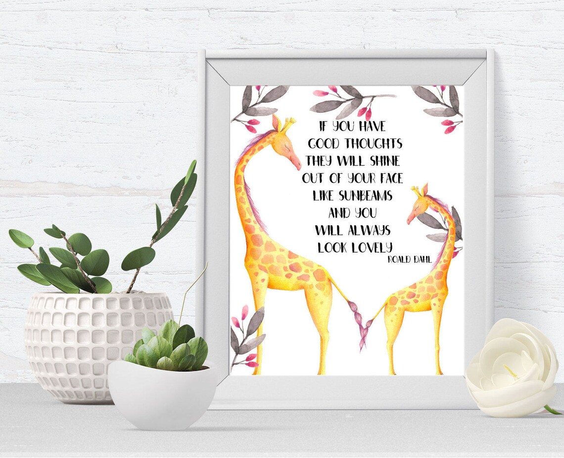 Roald Dahl Giraffe Art Print Christening Gift Giraffe | Etsy UK