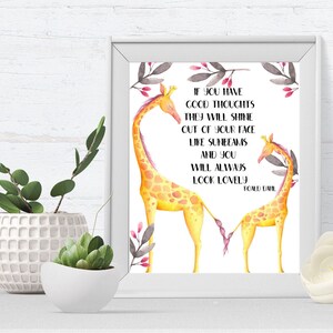 Roald Dahl Giraffe Art Print Christening Gift Giraffe - Etsy UK