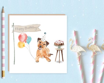 Border Terrier Birthday Card - Border Terrier Card - Border Terrier