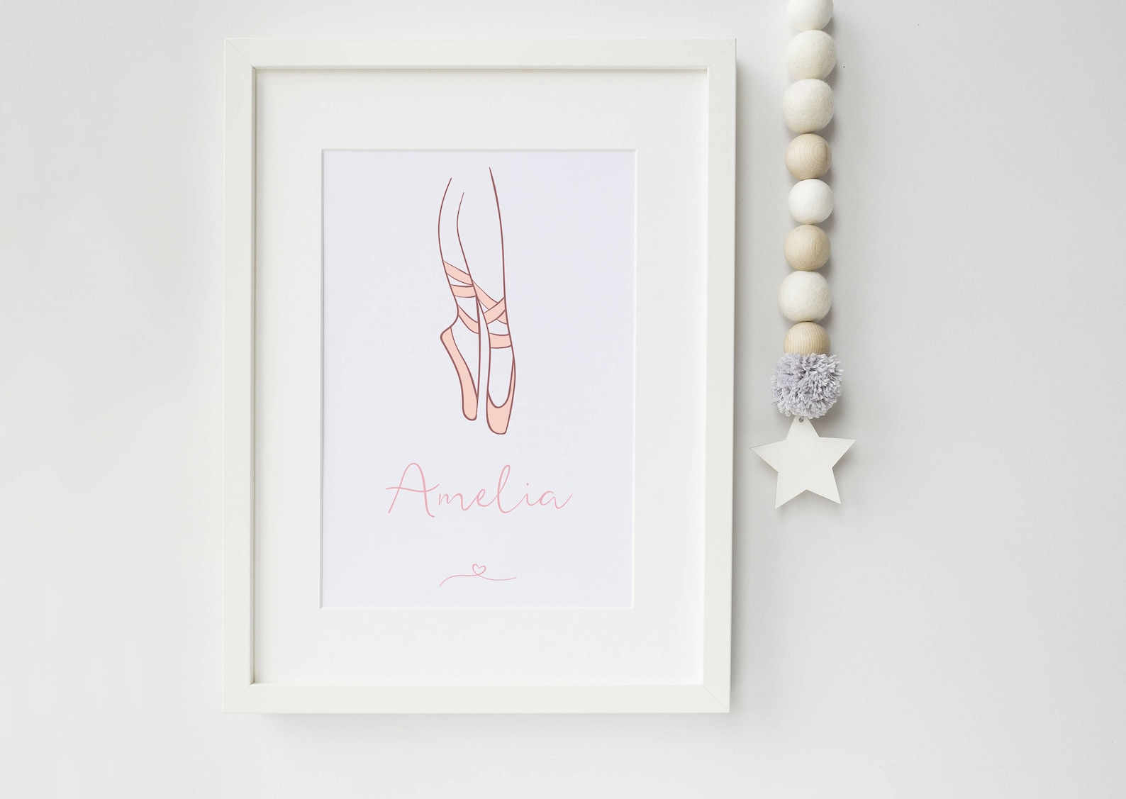 ballerina pointe shoes personalised print - art print - pointe shoes - ballet - ballet print - ballerina - ideal gift for ballet