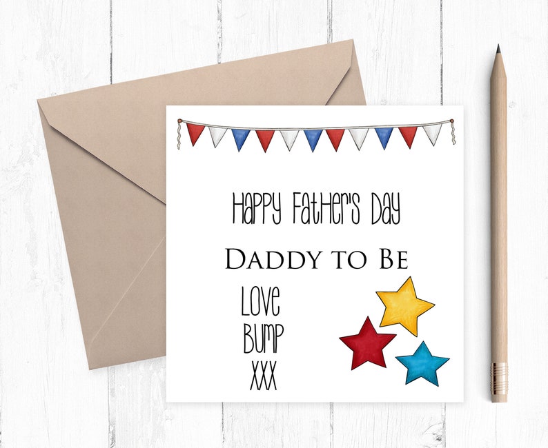 Daddy to Be Card Father's Day Card Personalised Father's Day Card Daddy Card Daddy to be Father's Day Card card from the bump image 1