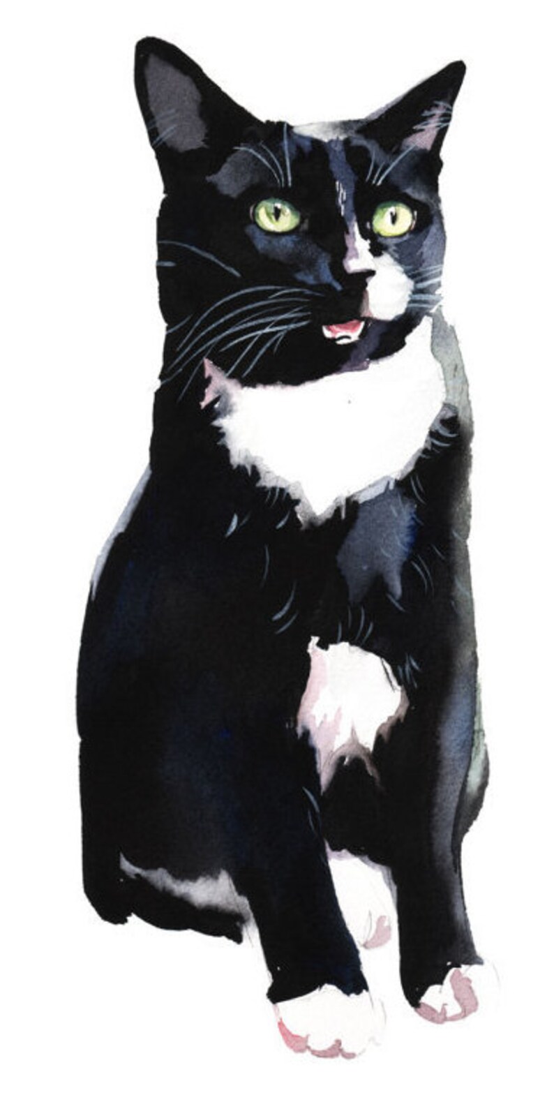 Black and White Cat Birthday Card - Etsy Denmark