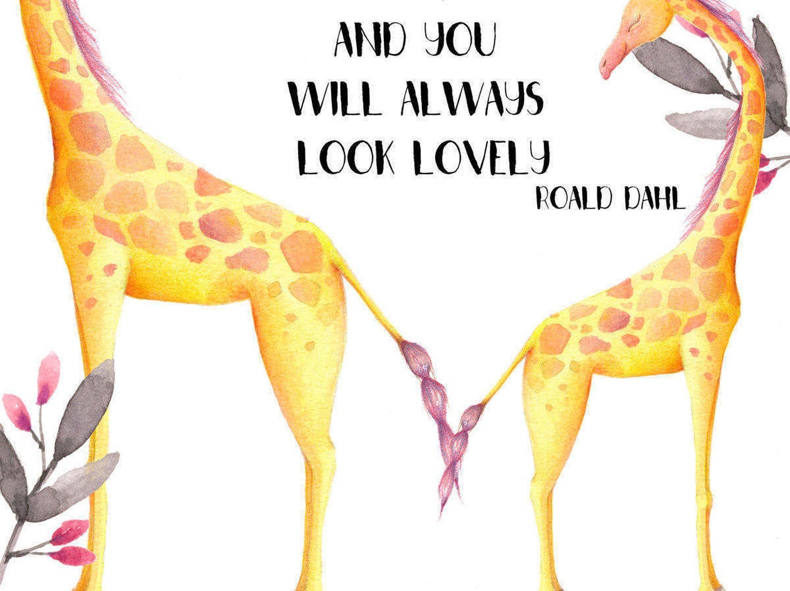 Roald Dahl Giraffe Art Print Christening Gift Giraffe | Etsy UK