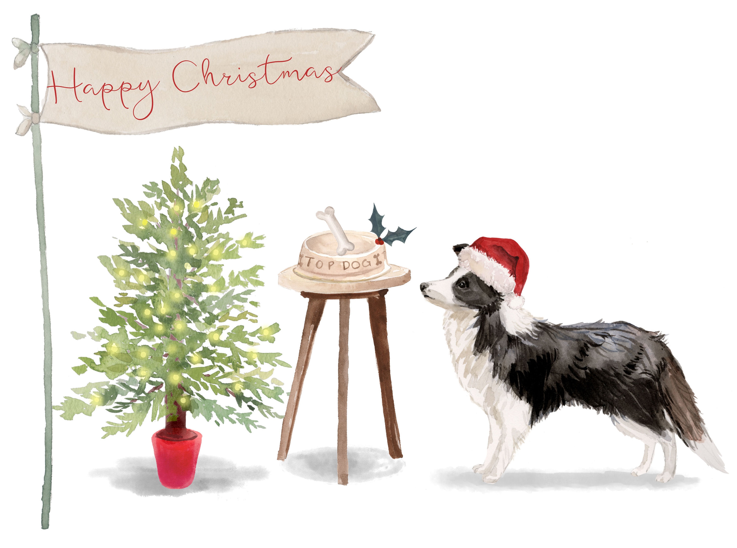 Border Collie Christmas Card Christmas Gift for Dog Lovers | Etsy