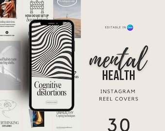 Mental Health Instagram Reel Covers | Canva Templates (30)