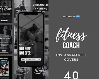 Capas para Reels do Instagram de Personal Trainer | 40 Modelos do Canva (Editáveis)