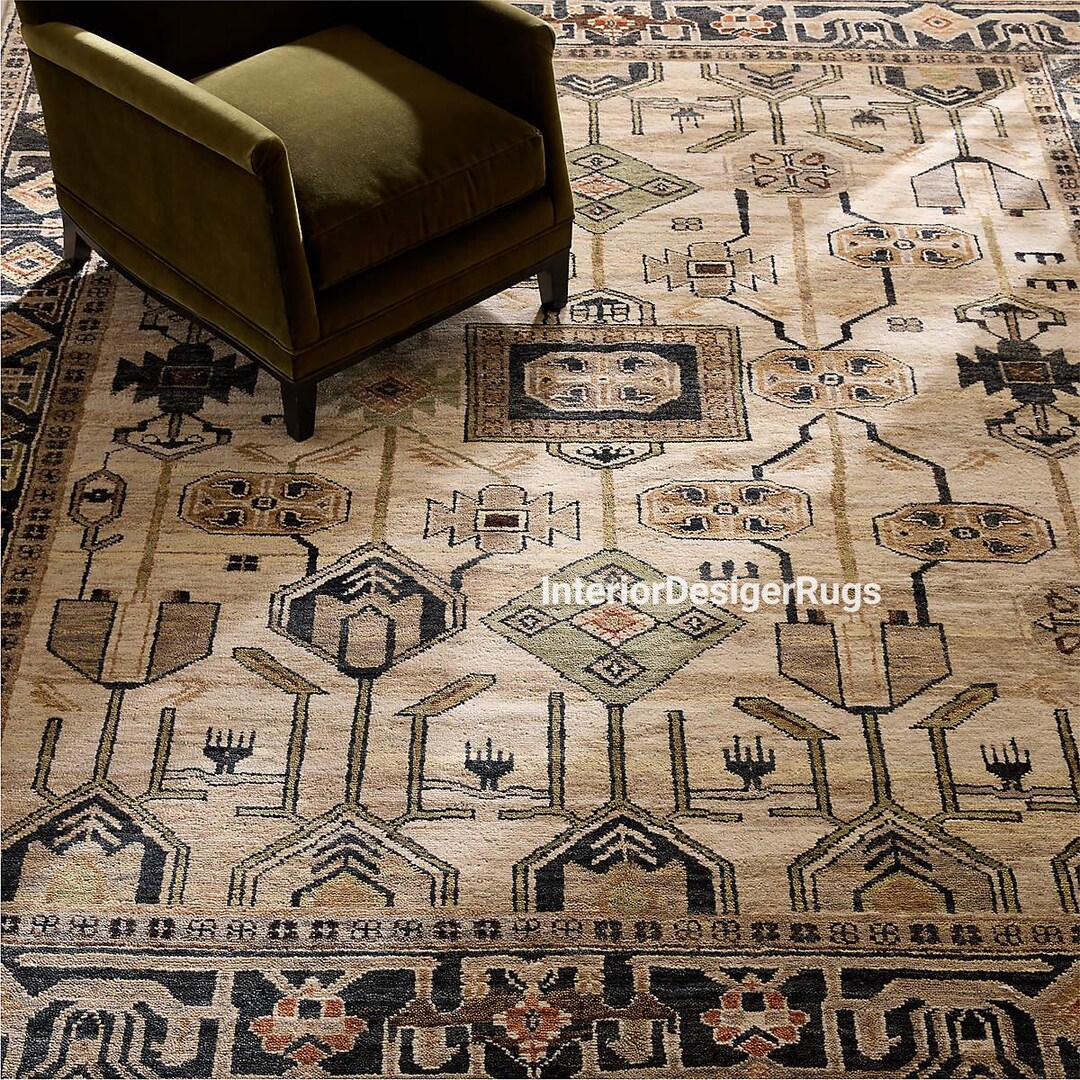 Taupe Entry Rug Taupe Turkish Hand Knotted Rugs Beige Black Rugs 9x12 10x14 12x15 ...