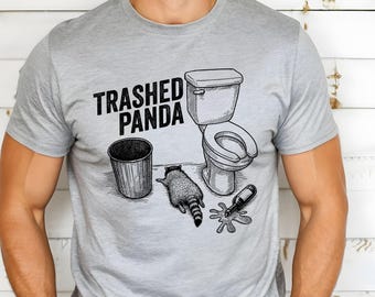 Trashed Panda Shirt: Funny Drunk Raccoon Tee Drinking Humor