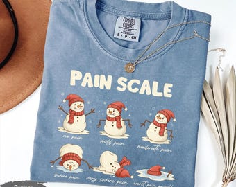 Comfort Colors Funny Pain Scale Shirt: Christmas Nurse Tee