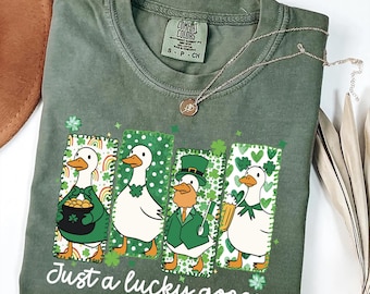 Comfort Colors St Patricks Shirt: Lucky Goose Tee Irish Parade