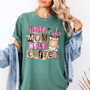 Comfort Colors Half Mom Half Coffee Shirt: Retro Leopard Mama Apparel