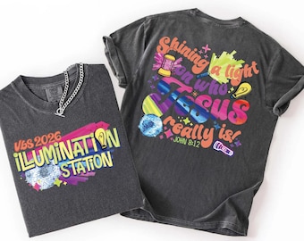 Illumination Station VBS 2026 Comfort Colors Tee: Summer Bible Camp Crew Shirt