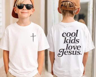 Youth Christian Apparel: Retro Back Print Jesus Shirt, Nail Cross Graphic Tee