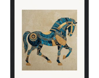 ブロンズ製ギリシャ馬像 - 古代抽象彫刻の馬の置物 - 動物アートギフト