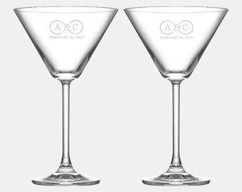 Personalized Martini Glass JoyJolt Olivia Set, 9.4oz