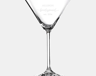 Personalized Bridesmaid Lenox Tuscany Classic Cocktail Martini Glass, 6oz