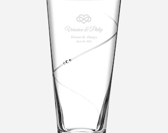 Personalized Love Infinity Diamante Silhouette Conical Vase