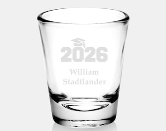 Personalized Graduation Round Shot Glass, 2oz