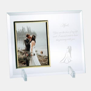 Personalized Jade Vertical Gold Photo Frame with Stand