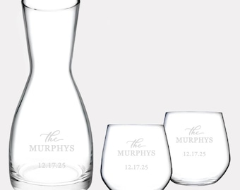 Personalized Gourd Decanter & RCR Aria Tumblers Gift Set