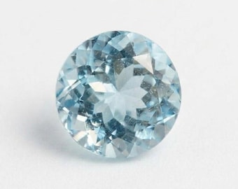 Natural round Aquamarine Gemstone - AAA Quality Faceted Aquamarine - Hand-cut Loose Stone for Jewelry Pendants