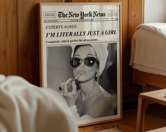 Trendy Newspaper Print, New York Wall Art, Digital Download