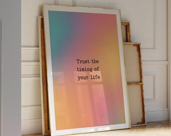 Sunset Aura Quote Print, Trendy Spiritual Poster (Digital Art)