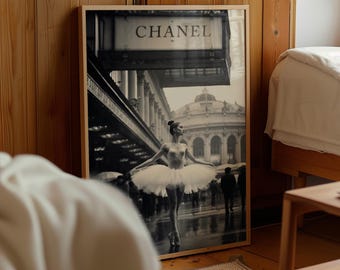 Paris Ballerina Print, Vintage Fashion Decor (Digital Download)