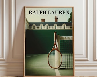 Vintage Tennis Racquet Poster, Retro Wall Art (Digital Download)