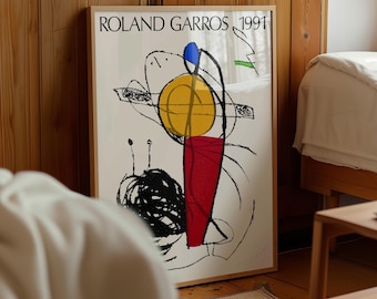 Roland Garros 1991 Tennis Poster, Giclée Art Print (Digital Download)