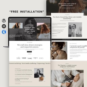 Plantilla de WordPress para portafolio de freelancers de redes sociales / Kit para sitio web de marca personal de gestor de redes sociales