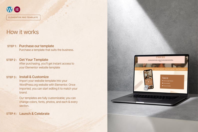 Lara WordPress Elementor Template | Boho Website Kit for Coaches bild 5