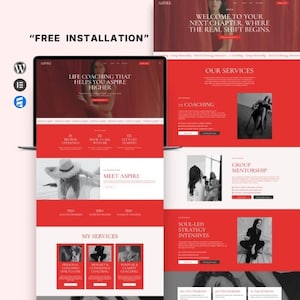 Aspire - Feminine Coaching WordPress Website Template, modernes Boho Design