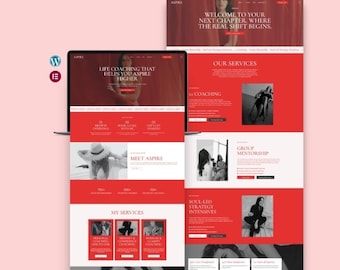Aspire- Feminine Coaching WordPress Website Template, Modern Boho Design