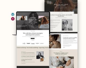 Social- SMM Freelancer Portfolio WordPress Template | Social Media Manager Personal Brand Website Kit