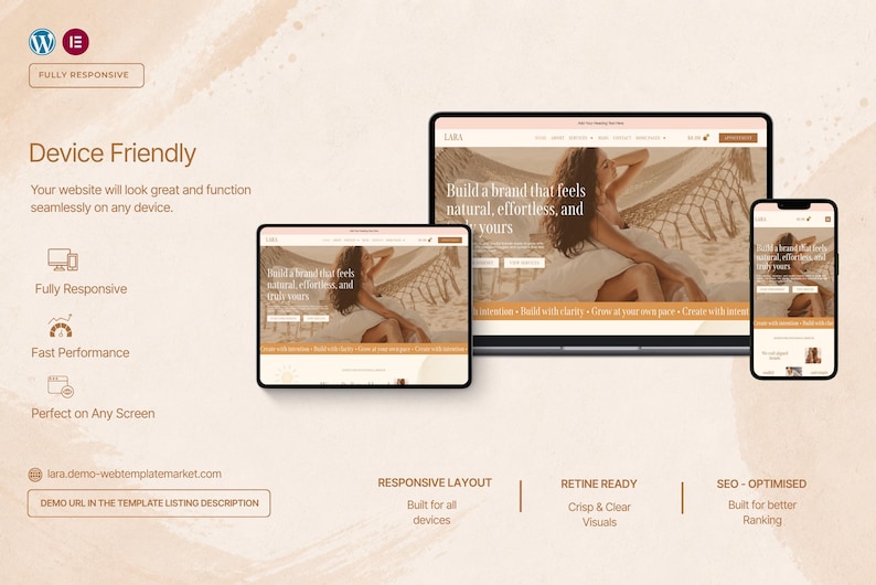 Lara WordPress Elementor Template | Boho Website Kit for Coaches bild 4